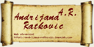 Andrijana Ratković vizit kartica